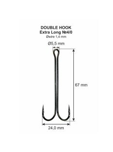 Kettes horog Extra long No. 4/0